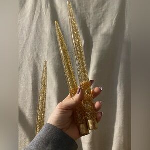 Beautiful Gold Flake Lucite Candles